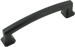 Bridges 3-3/4-in , 96mm Center to Center Matte Black Rectangular Handle Drawer Pull 10 -Pack