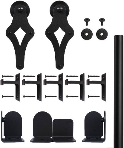 72-in Matte Matte Black Indoor Standard Single Barn door hardware kit
