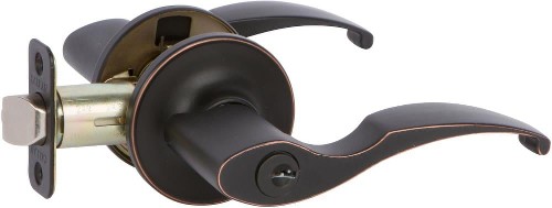 Delaney Callan Edged Oil Rubbed Bronze Exterior Keyed Entry Door Handle