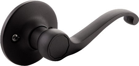 Scroll Matte Black Interior or Hall/Closet Dummy Door Handle