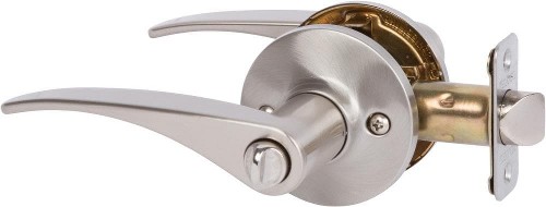 Dayton Satin nickel Interior/Exterior Bed/Bath Privacy Door Handle