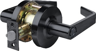 Heavy Duty Cortland Matte Black Interior Bed/Bath Privacy Door Handle