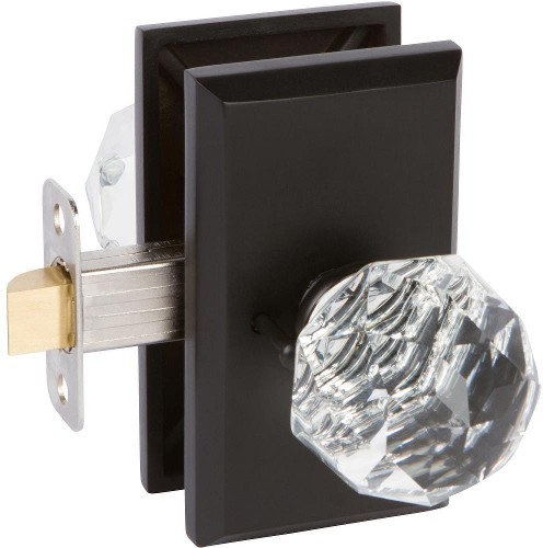 Bravura Black Interior Bed/Bath Privacy Door Knob