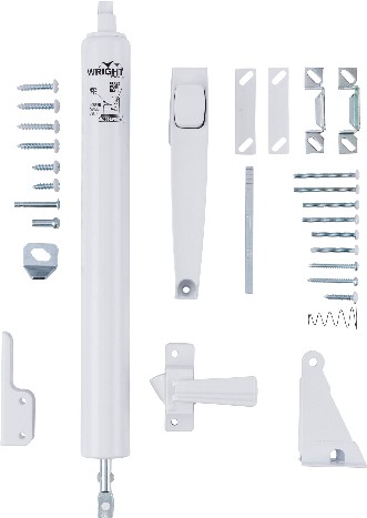 12.625-in Adjustable White Metal Hold Open Push-button screen/storm door hardware kit