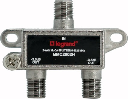 Zinc 2-way coax Video Cable Splitter