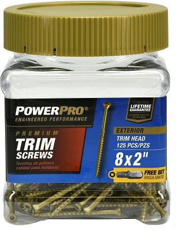 #8 x 2-in Ceramic Exterior Trim screws ( 125 -Per Box )