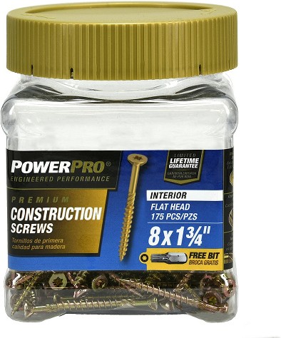 #8 x 1-3/4-in Yellow zinc Interior Wood screws ( 175 -Per Box )