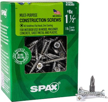 Multi-Material #8 x 1-1/2-in Zinc-plated Interior Wood screws ( 197 -Per Box )