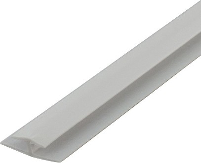 H Channel Fits Material 1/8-in Thick White ABS Divider Moulding 46-in Length (Pack of 2)