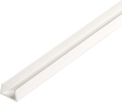 White 3/8-in Rigid PVC Plastic U-Channel/C-Channel 36-in Lengths (Pack of 4)