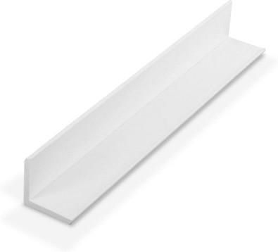 White 1 X 1 X 7/64 (.100-in) Thick Styrene Plastic Even Leg Angle Moulding 46-in Lengths (Pack of 3)