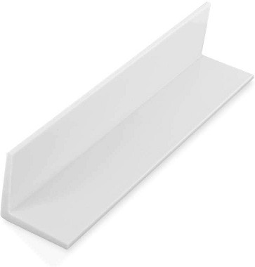 White 1-1/2-in X 1/8-in Rigid Plastic Extruded 90 Degree Angle 46-in Lengths (Pack of 3)