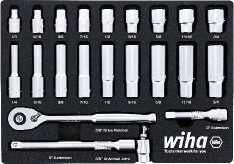 Standard (SAE) Shallow/Deep Socket Set 22 -Pieces