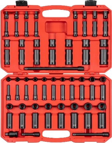 72 -Piece Standard (SAE) and Metric 3/8-in Drive Set 12-point Impact Socket Set