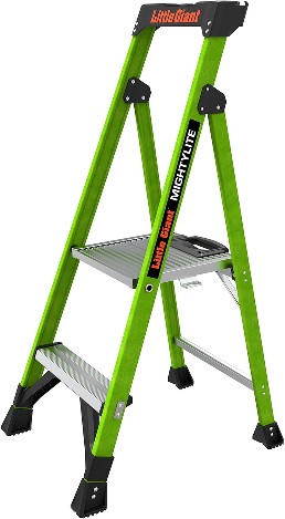 Mightylite 4-ft ( 8.3-ft Reach Height ) Fiberglass Type 1A - 300 lbs. Load Capacity Step ladder