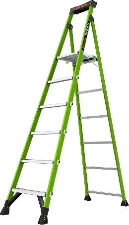 MightyLite 2.0 8-ft ( 12-ft Reach Height ) Fiberglass Type 1A - 300 lbs. Load Capacity Step ladder