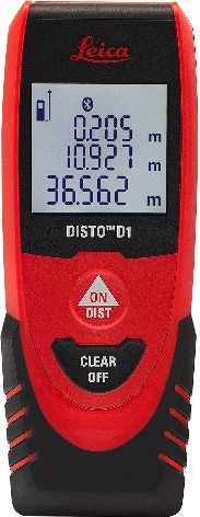 120-ft Indoor Red Laser Distance Measurer with Backlit Display and Bluetooth Compatibility