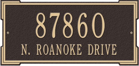 7-22/25-in H x 16-5/8-in W Bronze/Gold Aluminum Address plaque