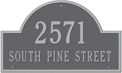14-in H x 23-1/4-in W Pewter/silver Aluminum Address plaque