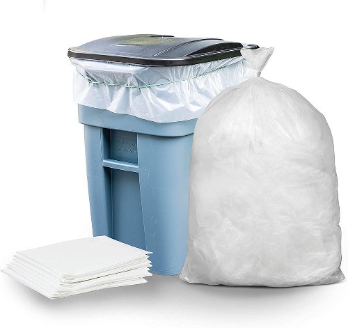 96-Gallon Scent free Clear Outdoor Plastic Can Twist Tie Trash Bag 50 -Count