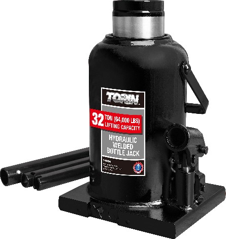 Black 32-Ton Steel Manual hydraulic Bottle jack