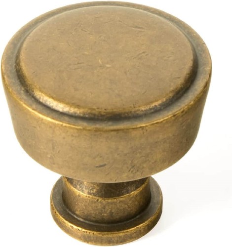 1-1/4-in Antique Brass Round Classic Cabinet Knob 6 -Pack