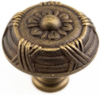 Antique English Round Traditional Cabinet Knob