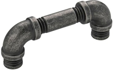 Pipeline 3-in , 76mm Center to Center Black Nickel Vibed Rectangular Bar Drawer Pull