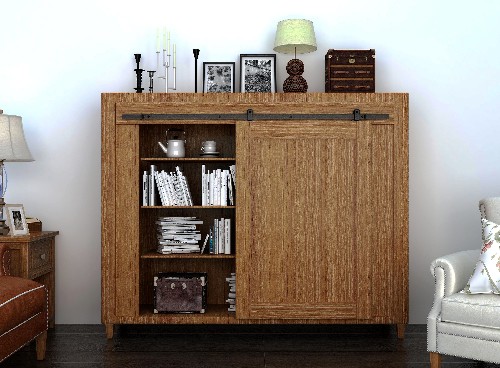 60-in Matte Matte Black Indoor Top mount Single Barn door hardware kit