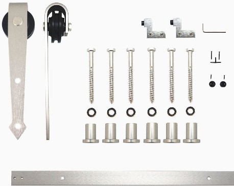 90-in Brushed Brushed Nickel Indoor Arrow Single Barn door hardware kit