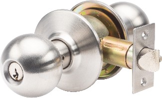 SVB Commercial Lock SVB Knob Stainless Steel Interior/Exterior Bed/Bath Keyed Entry Door Knob