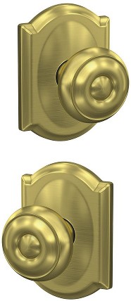 Custom Georgian - Camelot Satin Brass Interior or Hall/Closet Dummy Door Knob