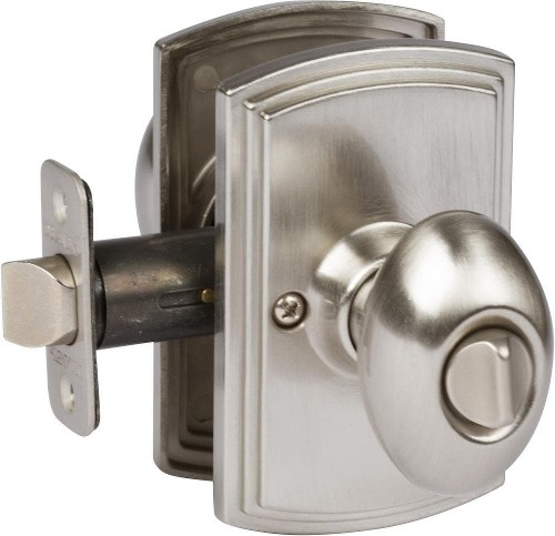 Canova Satin Nickel Interior/Exterior Bed/Bath Privacy Door Knob