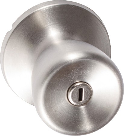 Sure-Loc Door Hardware Tulip Satin Stainless Interior Bed/Bath Privacy Door Knob