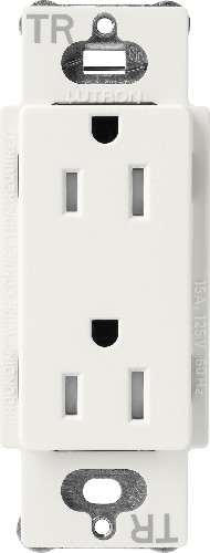 Claro 15 -Amp 125-volt Tamper Resistant Residential Duplex Outlet , Architectural White