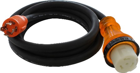 25ft L14-30P to SS2-50R Cord 25-ft 10 / 4 4 Prong Black Indoor/Outdoor SOOW Heavy Duty Locking Extension Cord