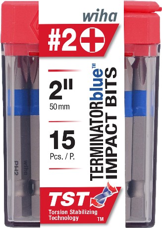 TerminatorBlue Phillips #2 1/4-in x 2-in Phillips Impact Driver Bit 15 -Piece