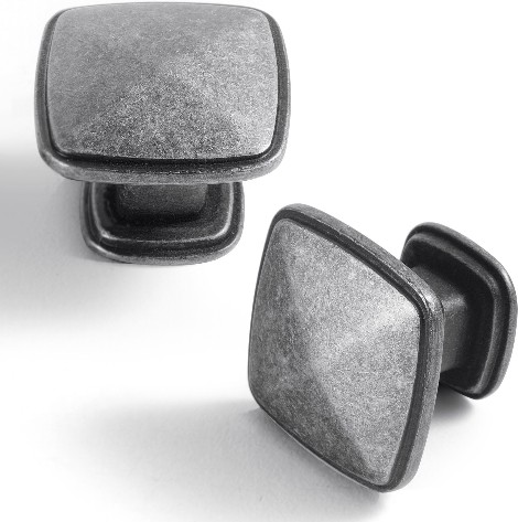 1-3/16-in Antique Silver Square Classic Cabinet Knob 6 -Pack