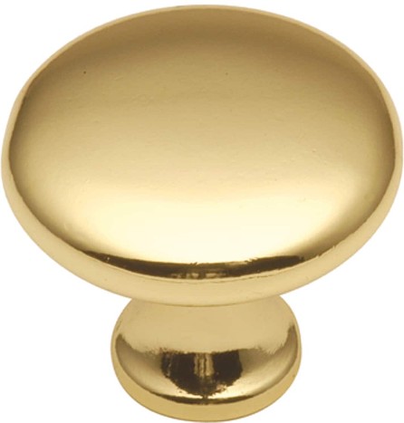 Conquest 1-1/8-in Polished Brass Mushroom Transitional Cabinet Knob 25 -Pack