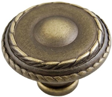 Antique English Round Transitional Cabinet Knob