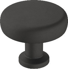 Factor 1-1/4-in Matte Black Round Contemporary Cabinet Knob