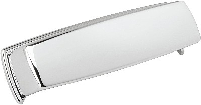 Kane 3-3/4-in , 96mm Center to Center Polished Chrome Oval Cup Drawer Pull