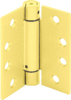 4-in H Square Satin Brass Self closing Interior/Exterior Door Hinge 3 -Pack