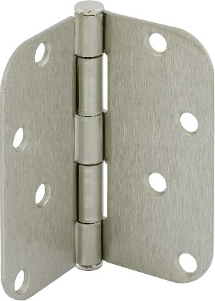 4-in H x 5/8-in Radius Satin Nickel Barrel Interior/Exterior Door Hinge 3 -Pack