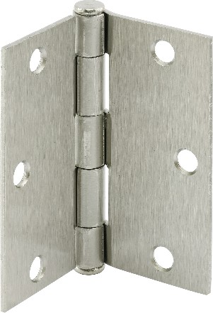 3-1/2-in H Square Satin Nickel Barrel Interior/Exterior Door Hinge 3 -Pack