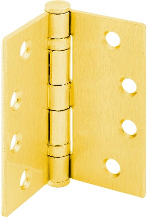 4-in H Square Satin Brass Barrel Interior/Exterior Door Hinge 3 -Pack