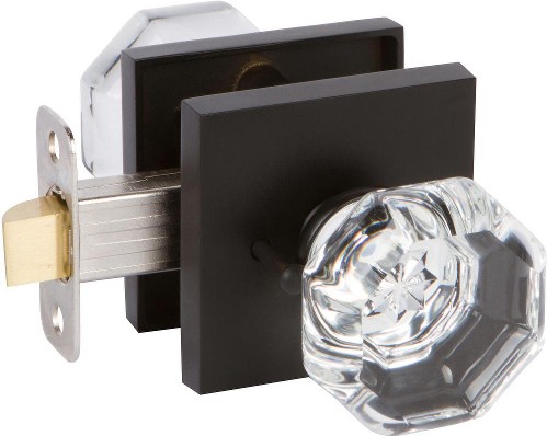 Bravura Black Interior Bed/Bath Privacy Door Knob