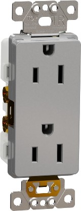X Series 15 -Amp 125-volt Tamper Resistant Residential/Commercial Decorator Outlet , Matte Gray