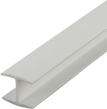 H Channel Fits Material 1/2-in Thick White Styrene Divider Moulding 8-ft Length Pro Pack (Pack of 5, 40-ft Total)