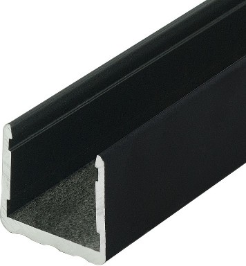 Black Finish 3/4-in No Bowin Aluminum U-Channel 48-in Length (Pack of 2) C-Channel